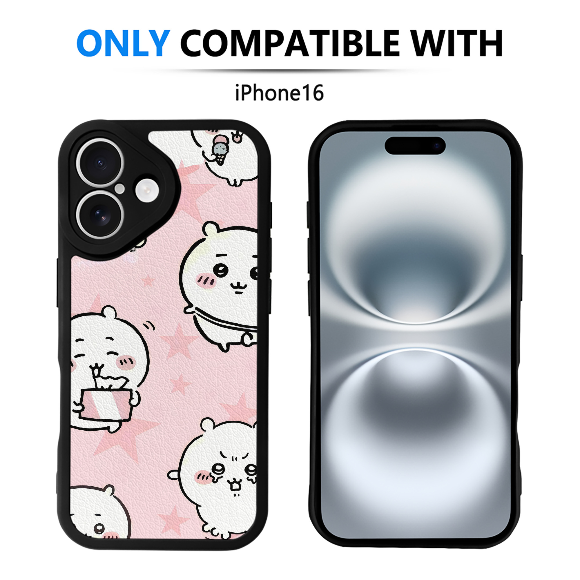（画像用） ちいかわ Chii-kawa 【iPhone 16シリーズ対応】シリコンスマホケース（レザー調） 材質：シリコン